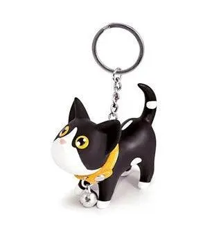 Meow Doll Black Kitten with Bell Keychain