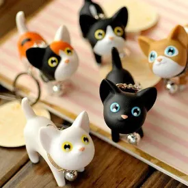 Meow Doll Black Kitten with Bell Keychain