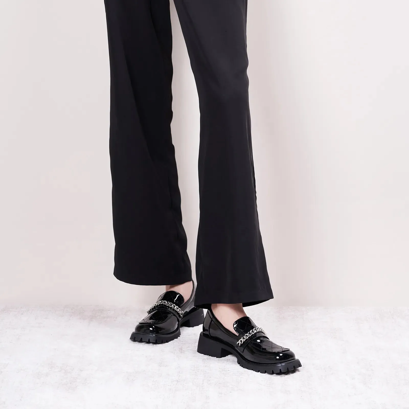 Metal Chain Platform Loafers (Monica)