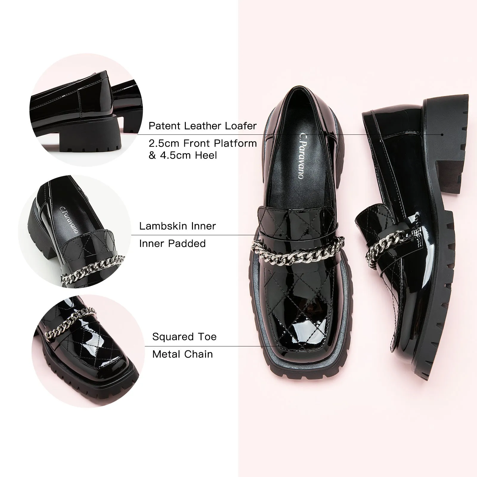 Metal Chain Platform Loafers (Monica)