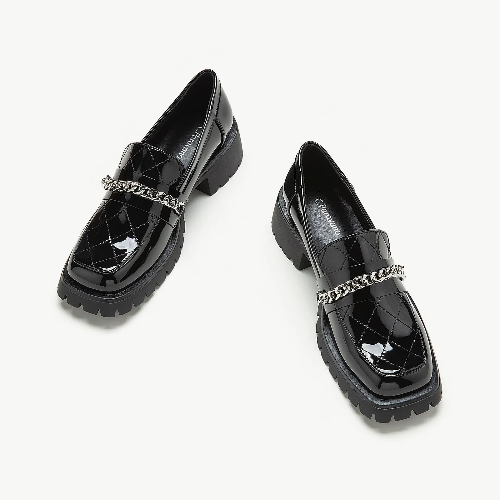 Metal Chain Platform Loafers (Monica)