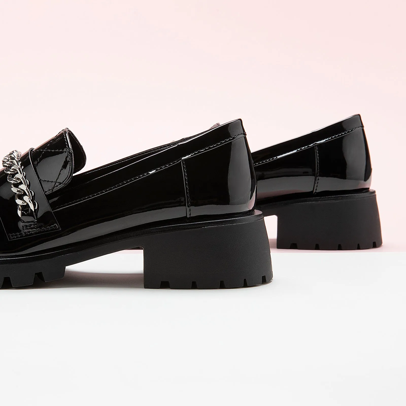 Metal Chain Platform Loafers (Monica)