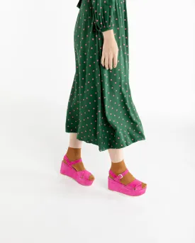 Mo Wedge - Magenta Suede
