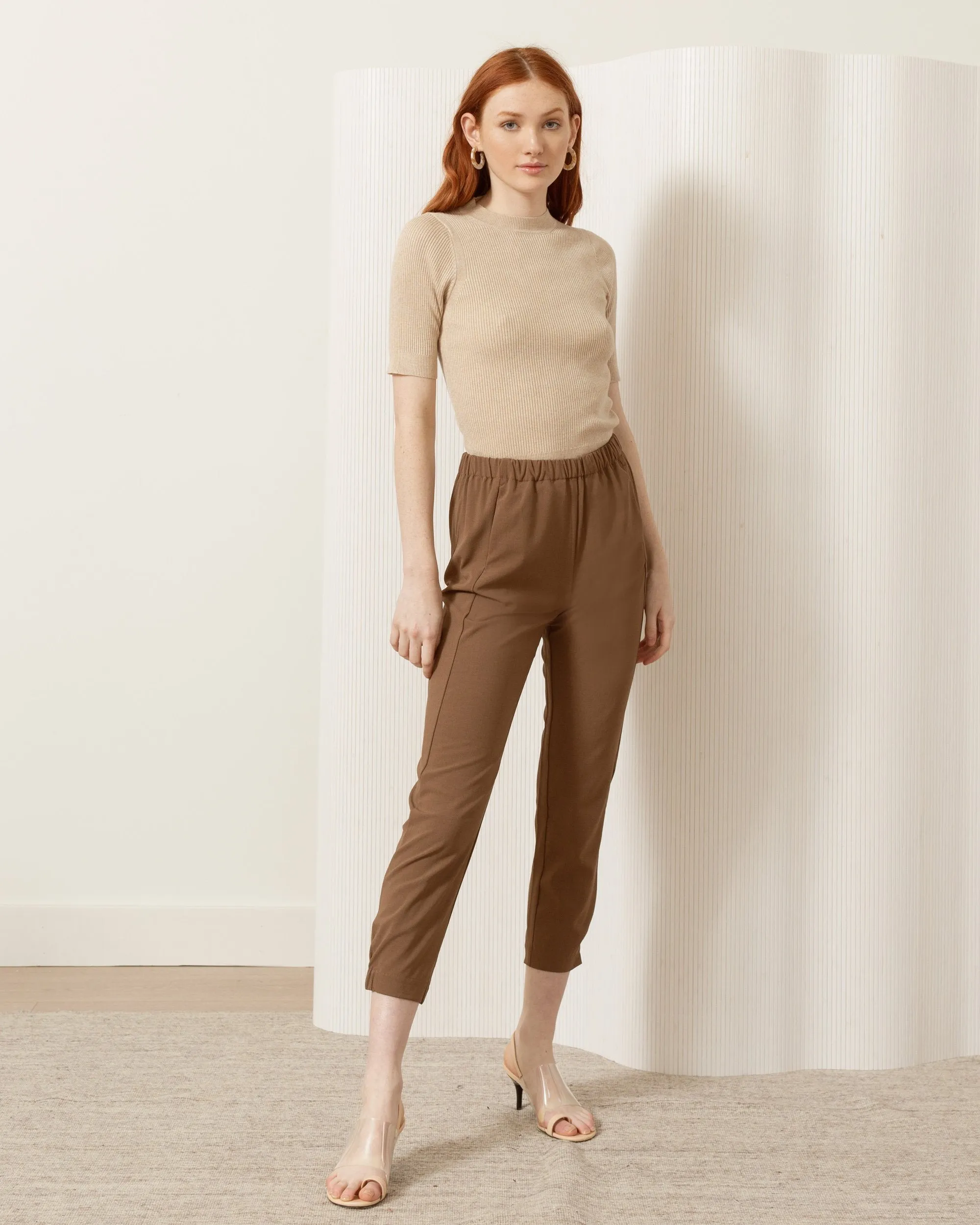 Nadia Mock-Neck Short-Sleeve Sweater