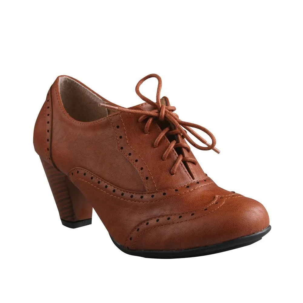REFRESH AMANY-01 Women's Cuban heel Ankle booties Oxfords