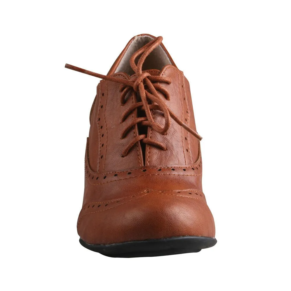 REFRESH AMANY-01 Women's Cuban heel Ankle booties Oxfords