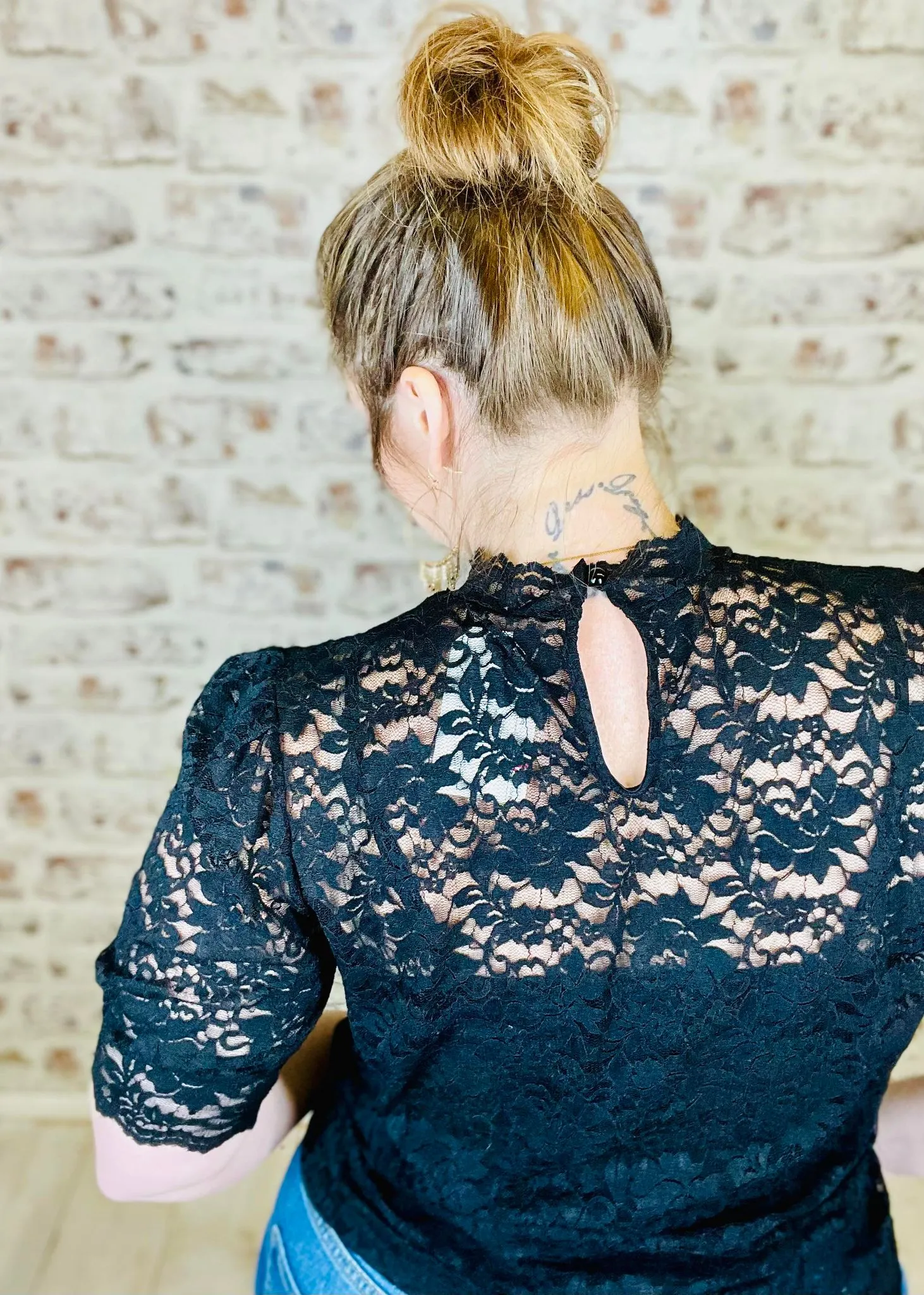Rooftop View High Neck Lace Top