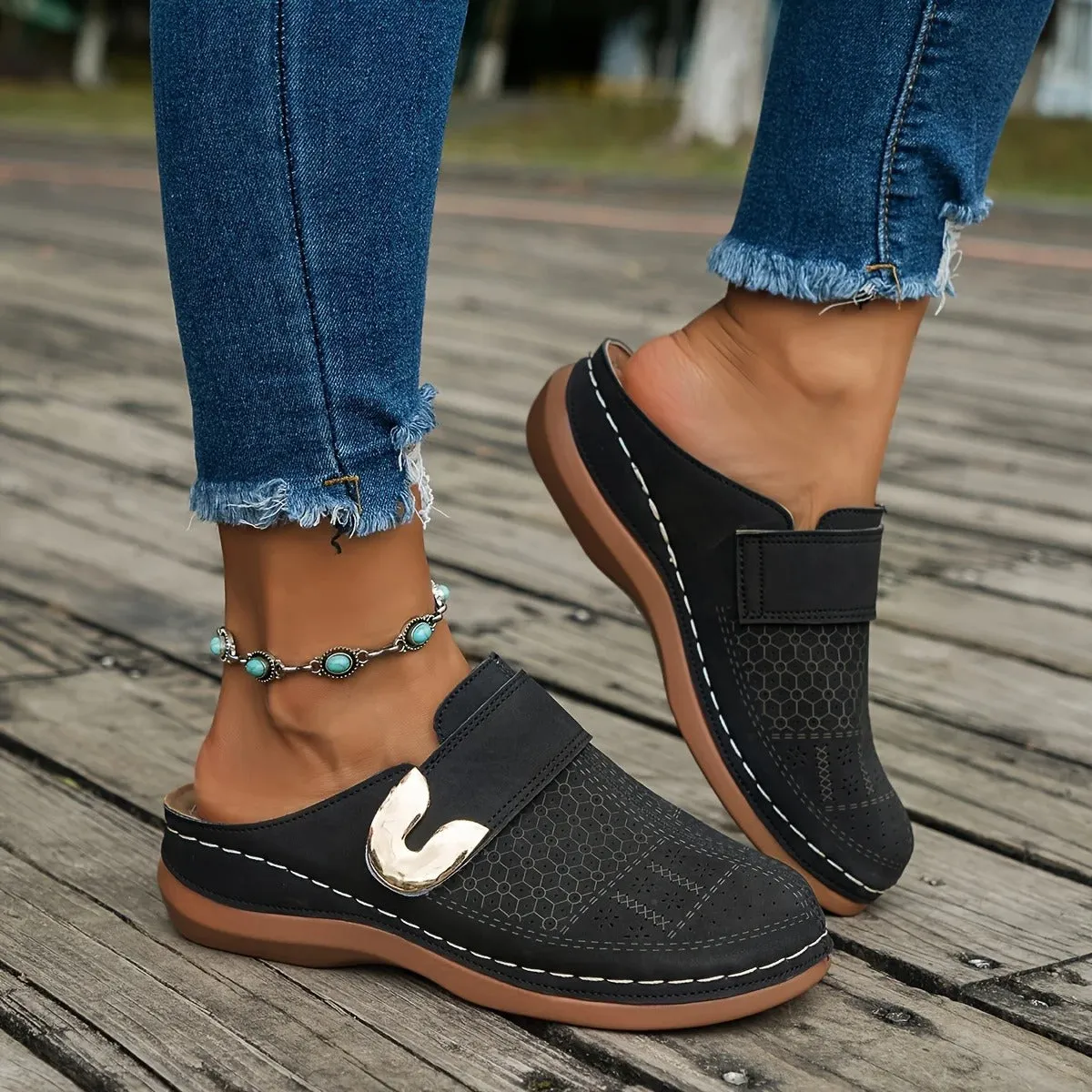 Slip-On Wedge Platform Sandaler fr kvinnor