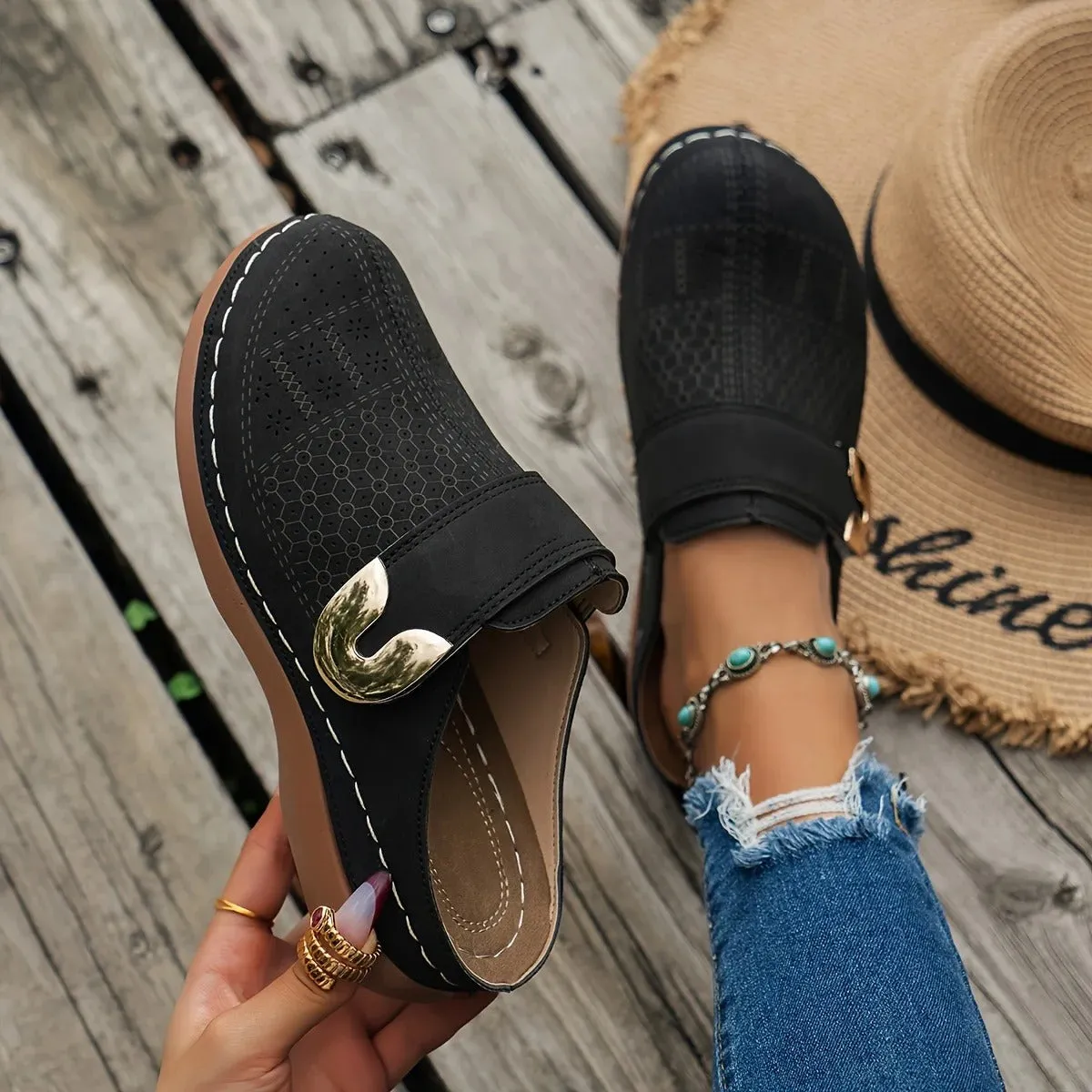 Slip-On Wedge Platform Sandaler fr kvinnor