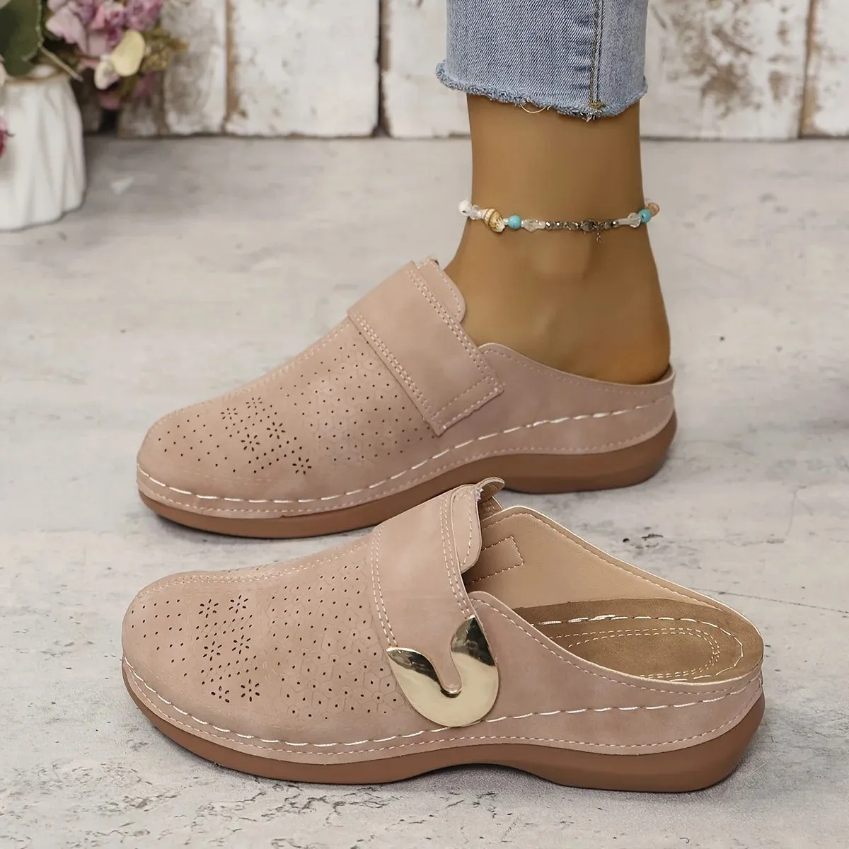 Slip-On Wedge Platform Sandaler fr kvinnor