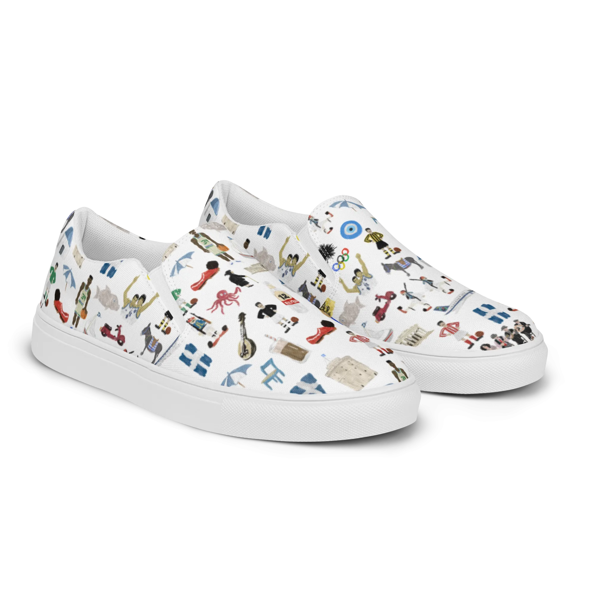 So You're Greek Mens slip-on canvas shoes