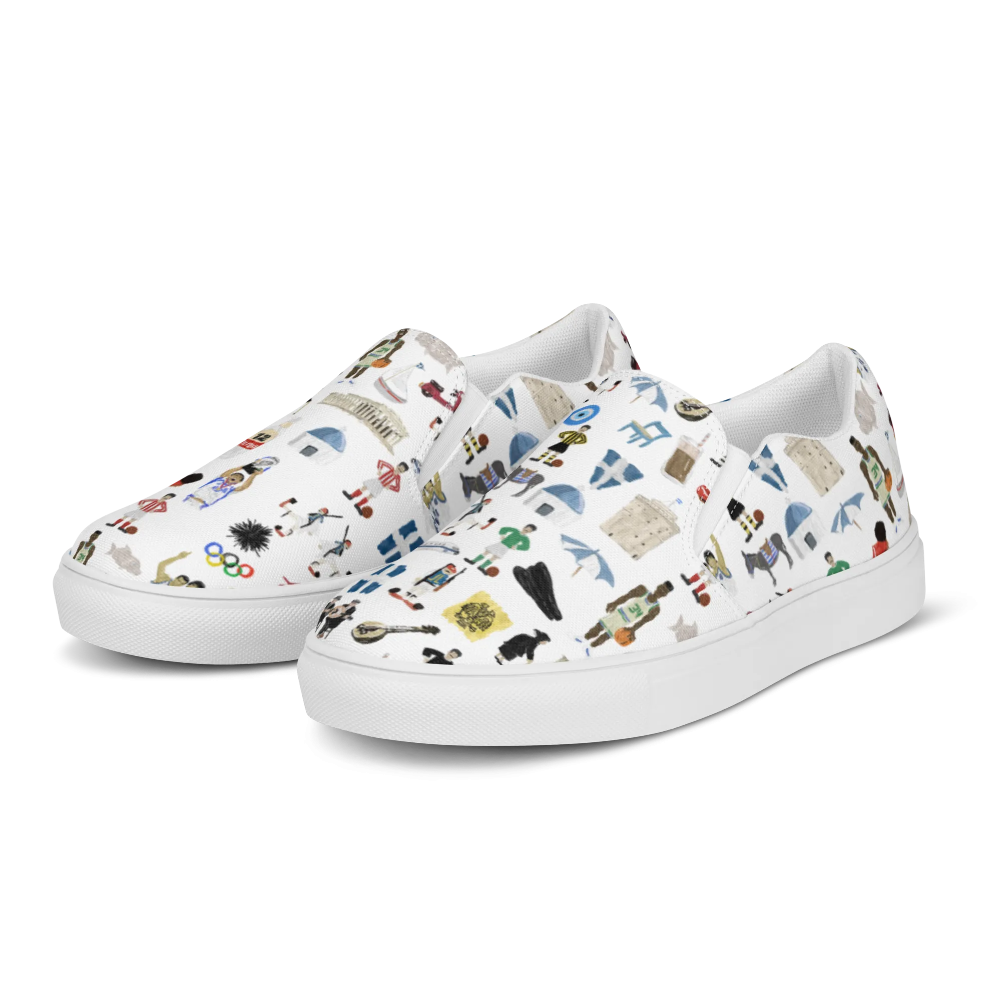 So You're Greek Mens slip-on canvas shoes