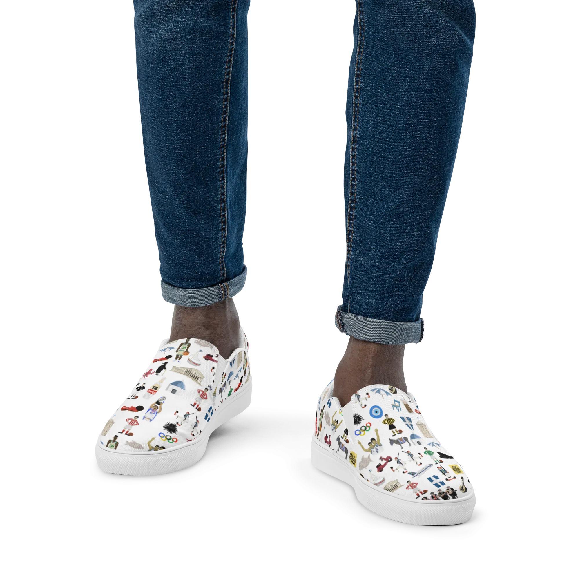 So You're Greek Mens slip-on canvas shoes