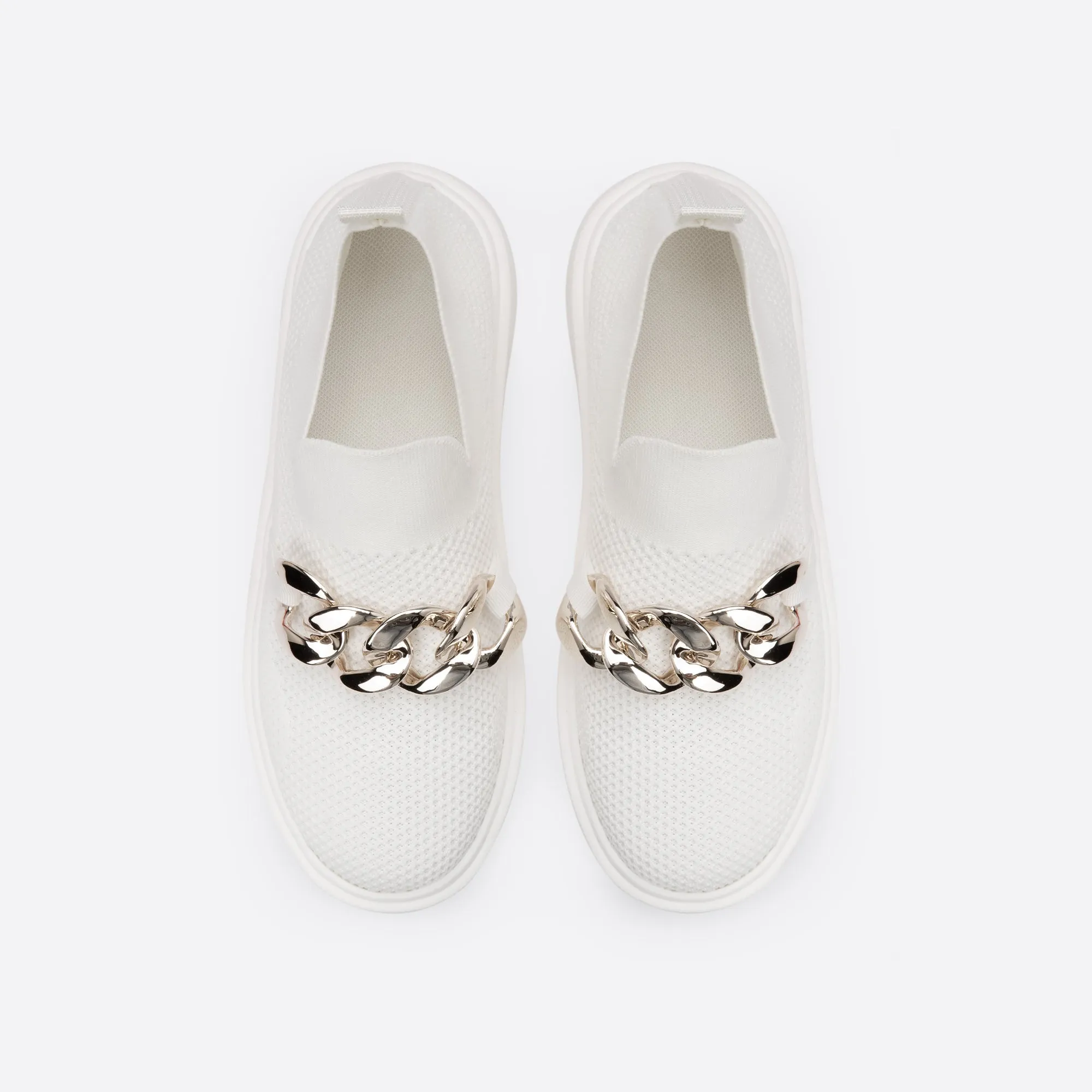 Sohiwoo  NewWomen Chain Decor Platform Wedge Loafers
