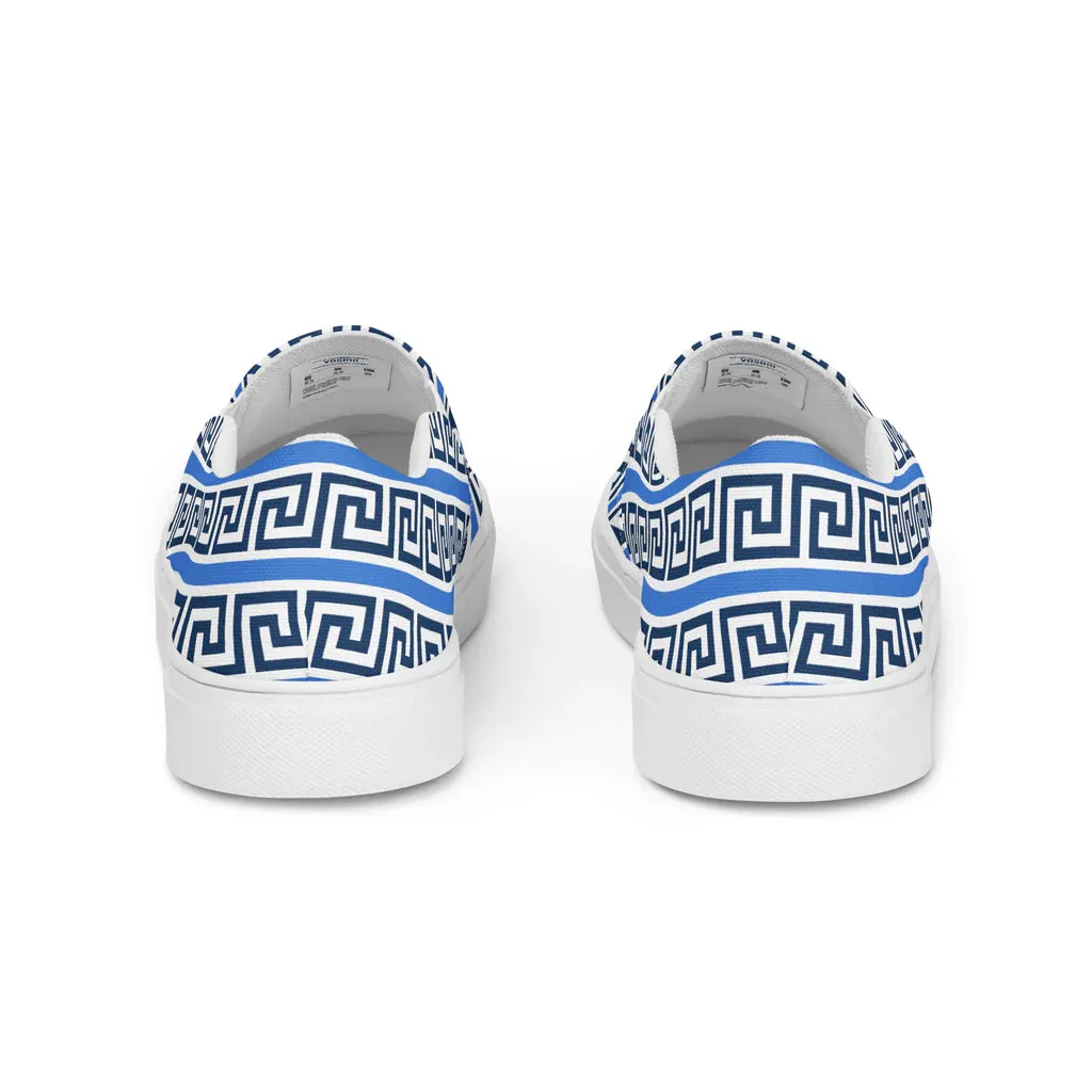 The Key Greek Mens slip-on canvas shoes