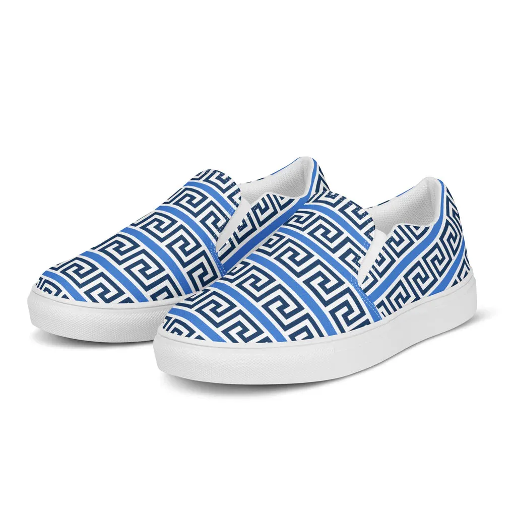 The Key Greek Mens slip-on canvas shoes