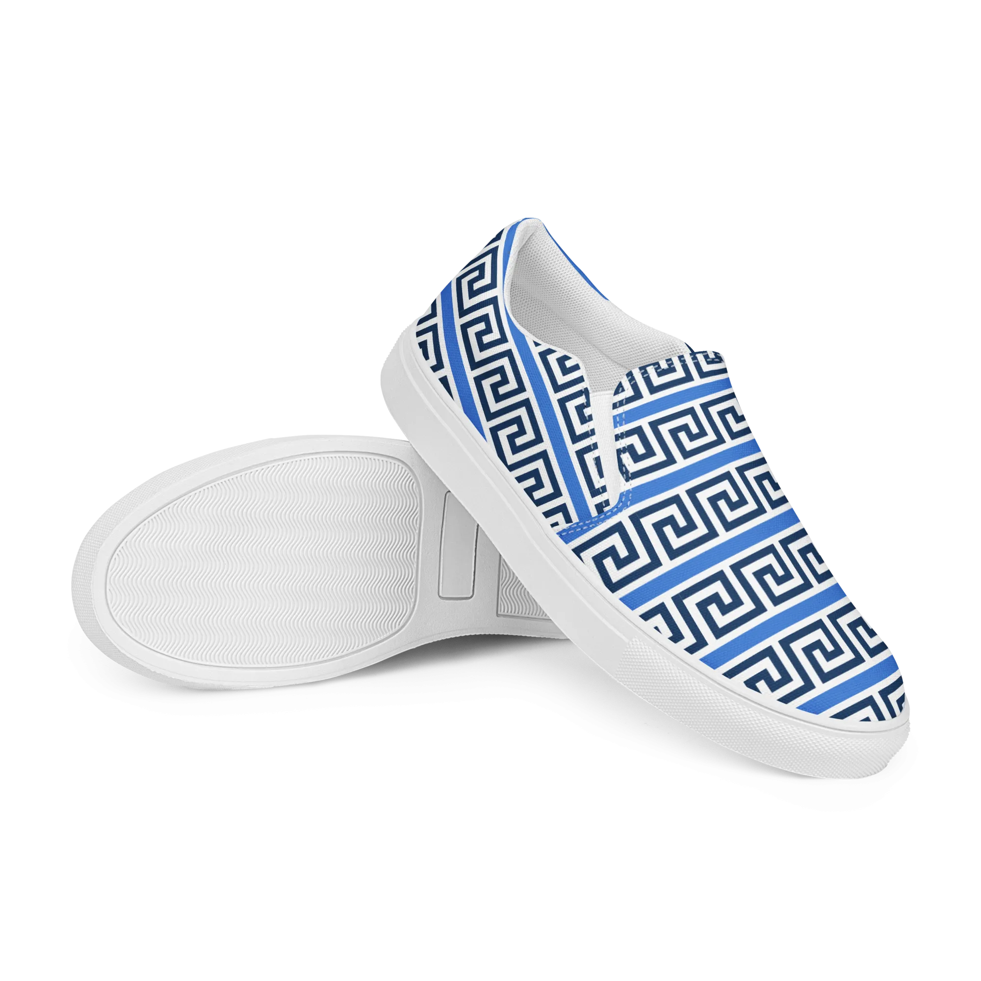 The Key Greek Mens slip-on canvas shoes