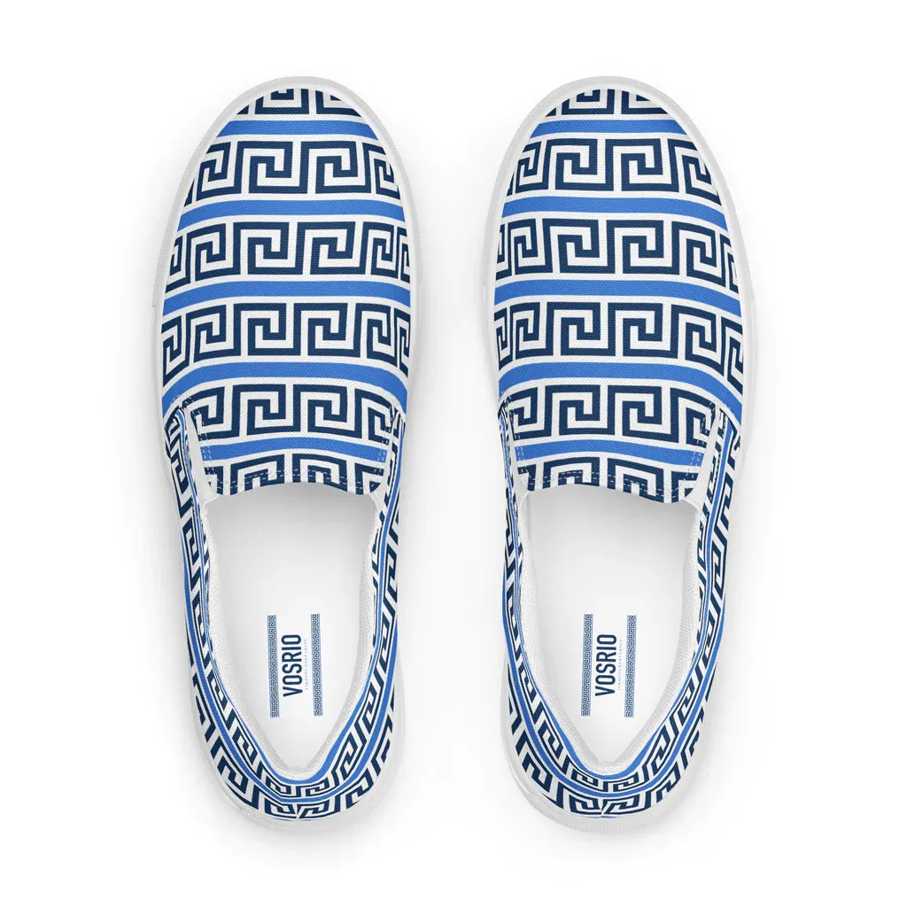 The Key Greek Mens slip-on canvas shoes