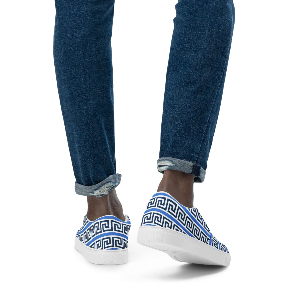The Key Greek Mens slip-on canvas shoes