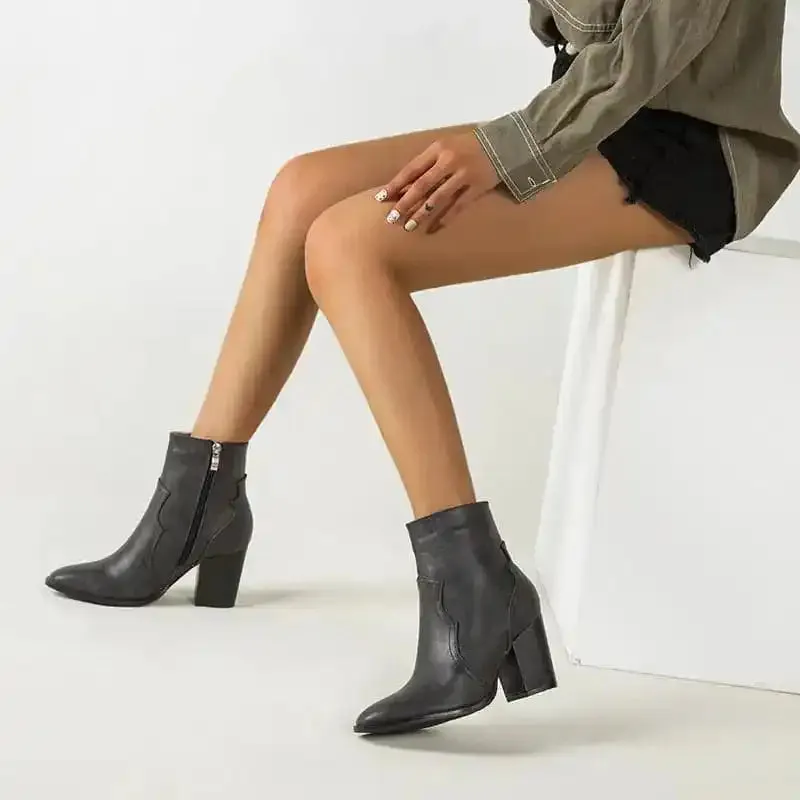 Thin cashmere boots Women’s boots Short boots with high heels