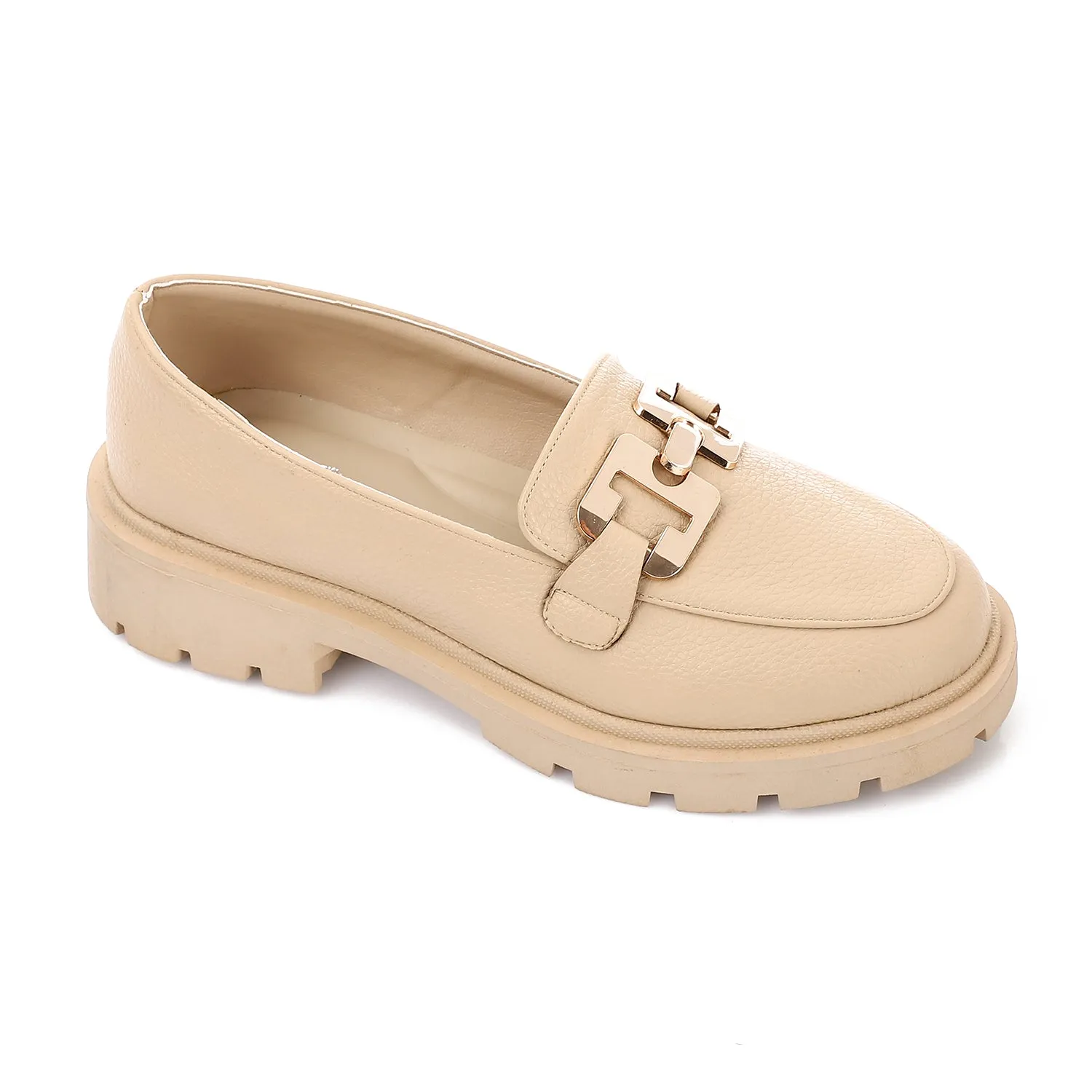 Topshop Cooper leather loafer with gold trim