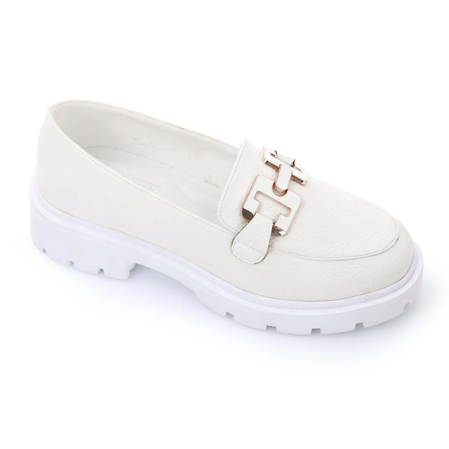 Topshop Cooper leather loafer with gold trim