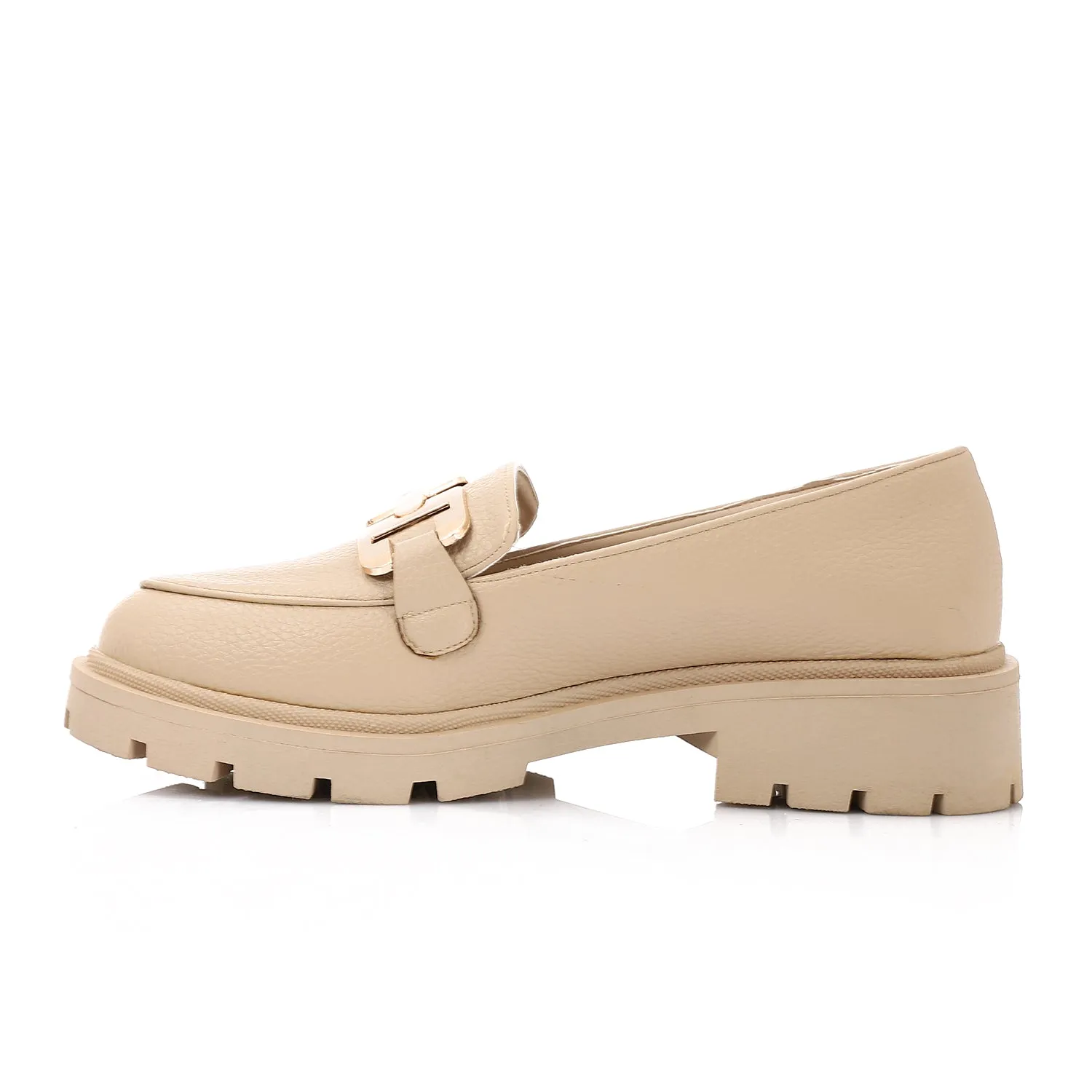Topshop Cooper leather loafer with gold trim