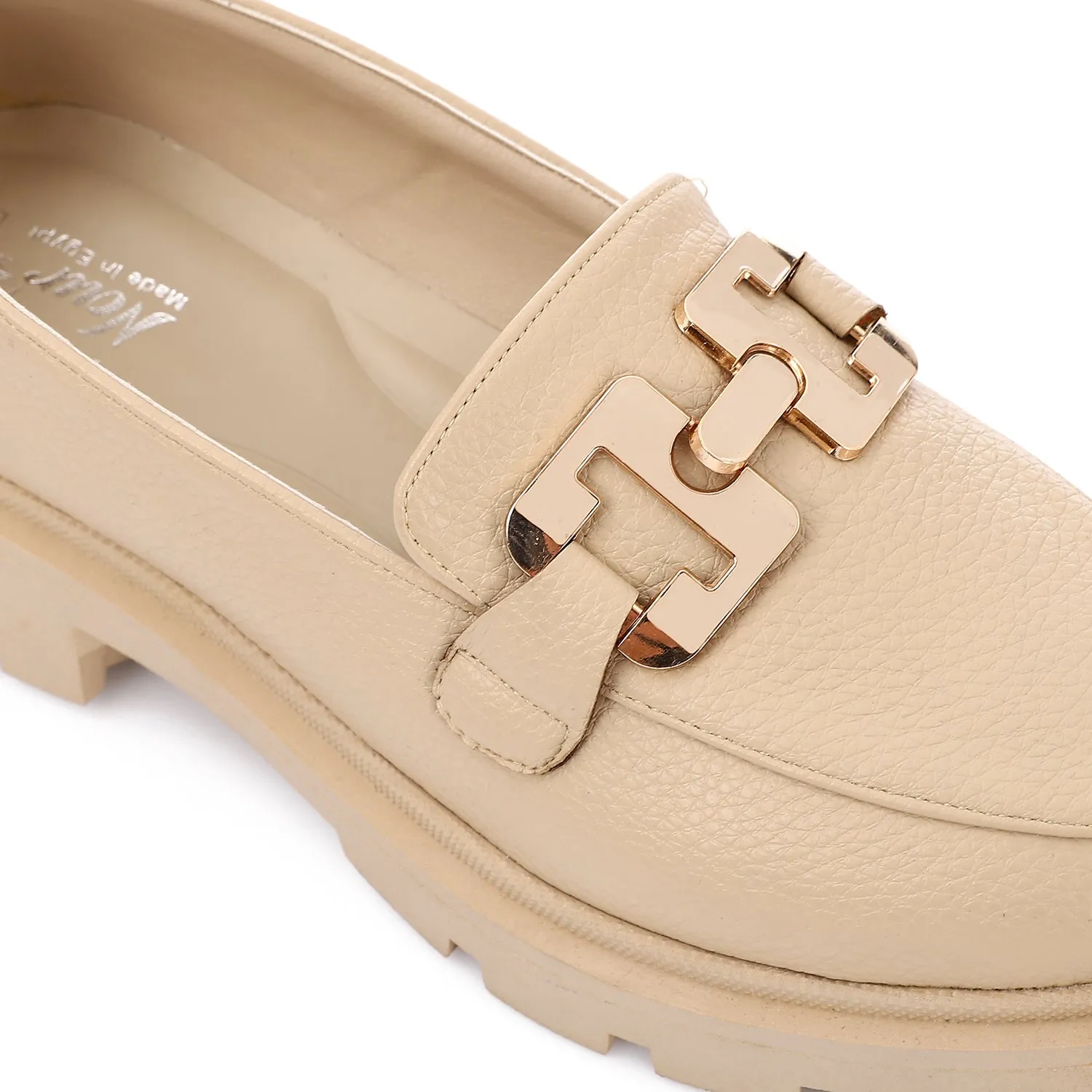Topshop Cooper leather loafer with gold trim