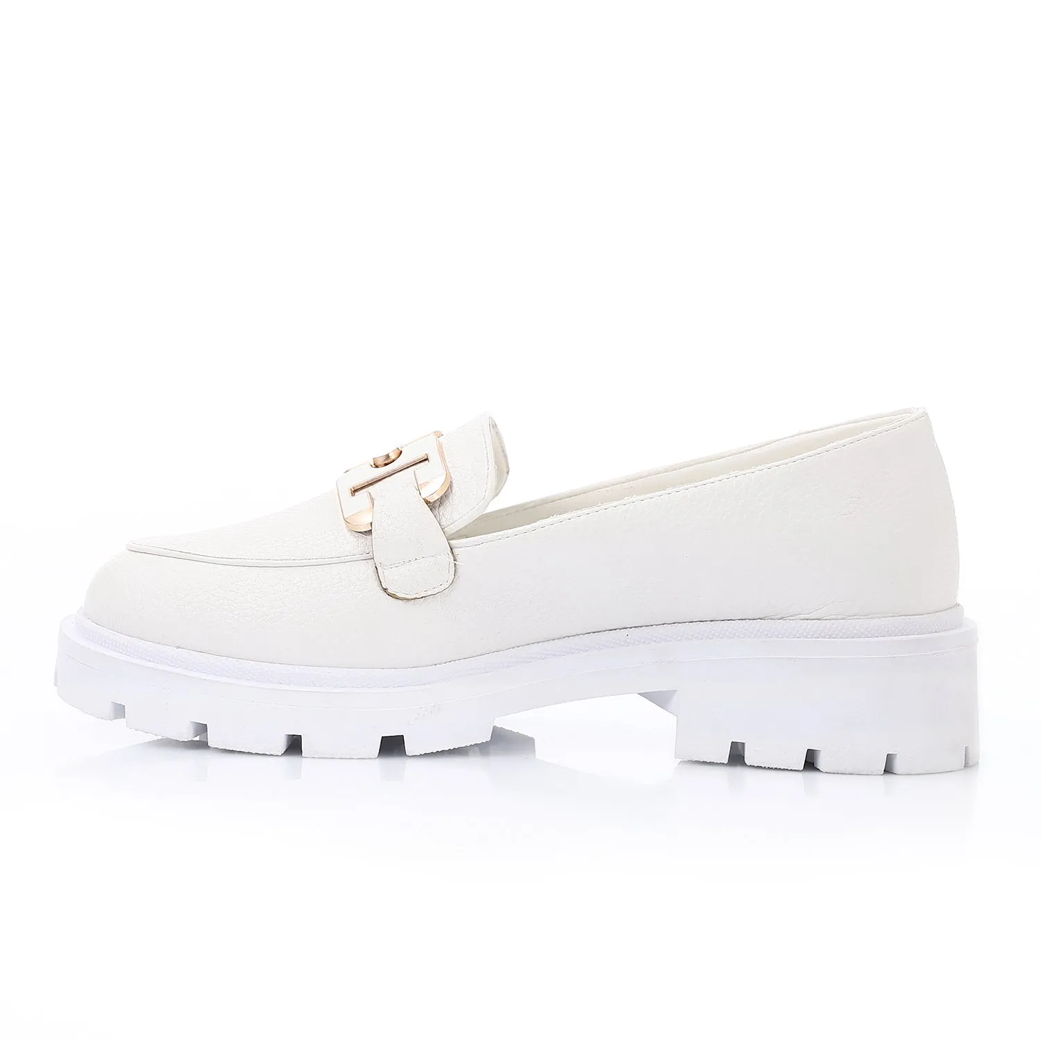 Topshop Cooper leather loafer with gold trim