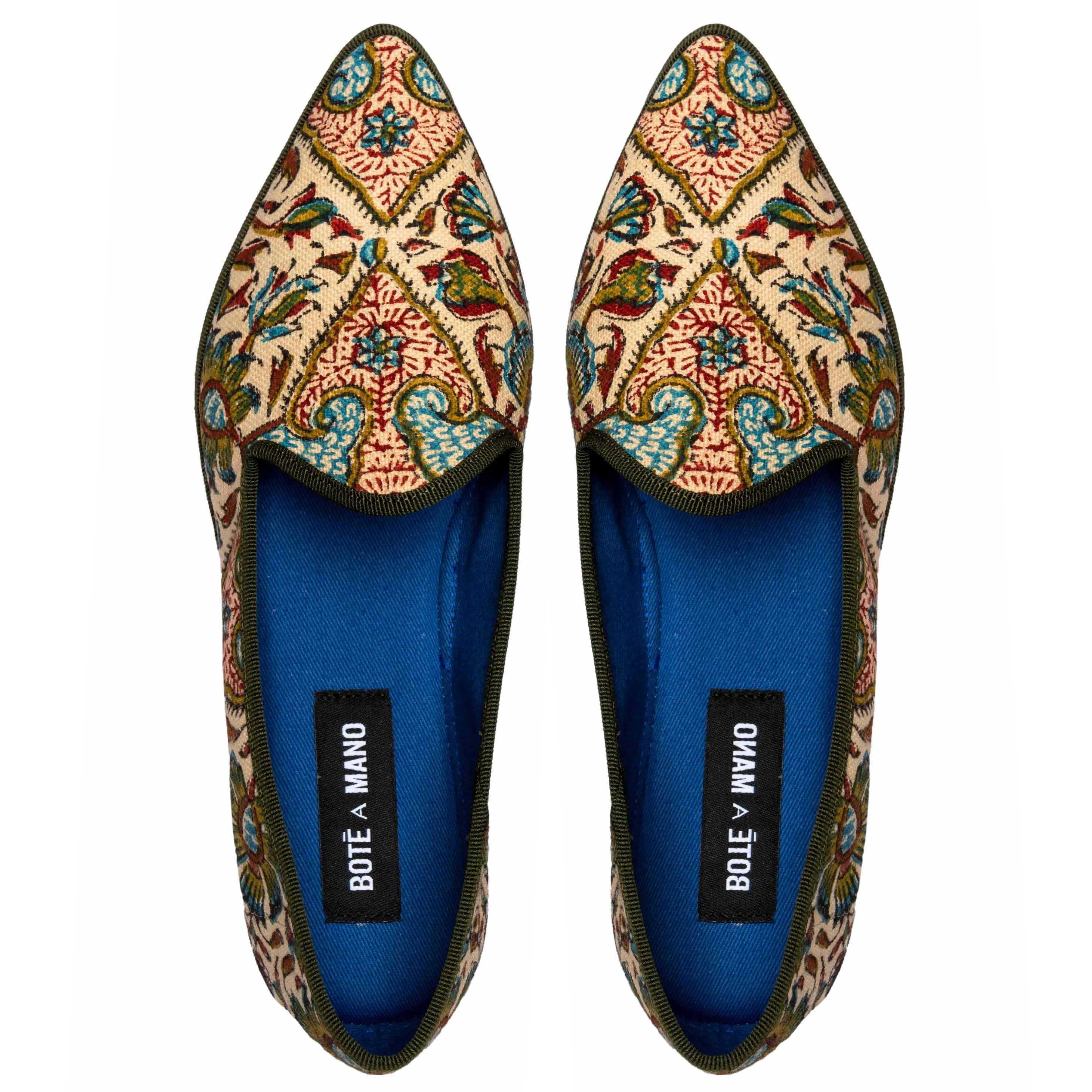 ‘Tōot’ block print canvas loafers