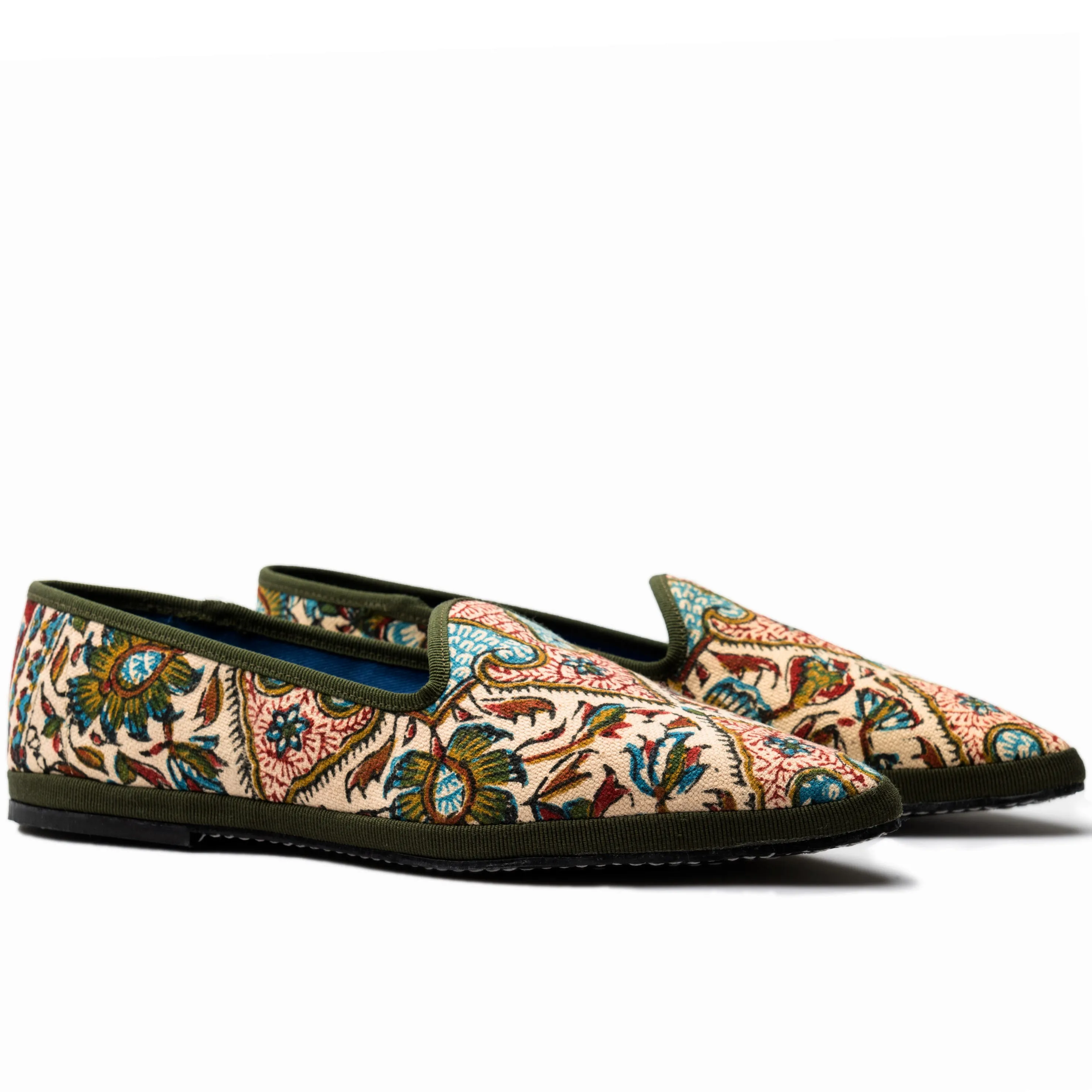 ‘Tōot’ block print canvas loafers