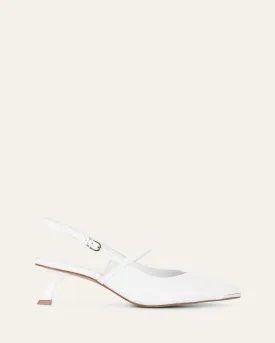 UPTON LOW HEELS WHITE LEATHER