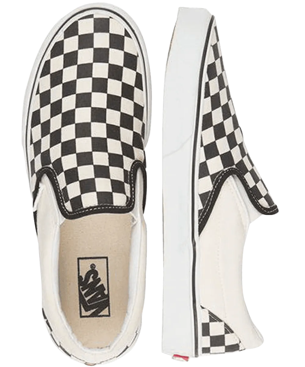 VANS CLASSIC SLIP ON BLACK & WHITE CHECKER BOARD