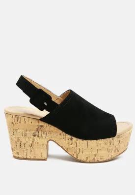 Vendela Leather Slingback Platform Sandal