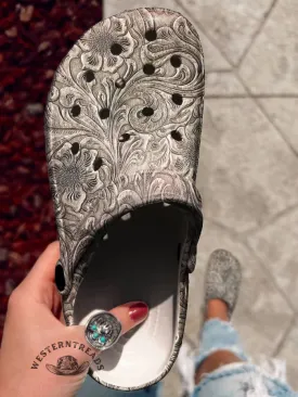 Vintage Flower Print Clogs